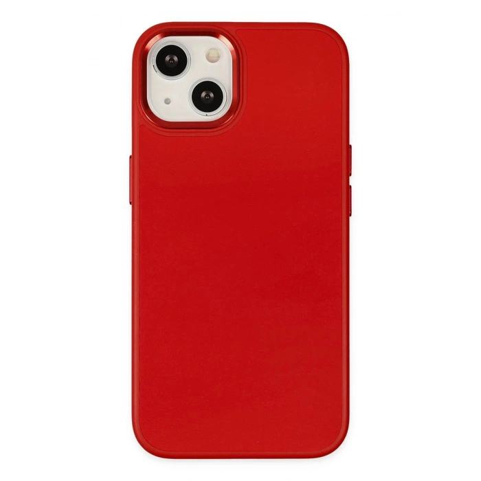 Durukar®  iPhone 14 Plus Kılıf Asya Deri Silikon - Kırmızı