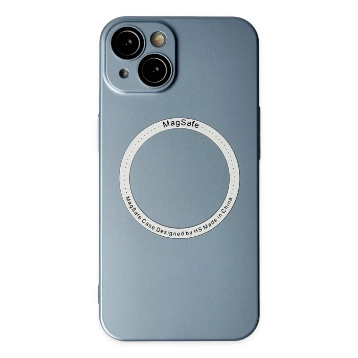 Durukar®  iPhone 14 Plus Kılıf Jack Magneticsafe Lens Silikon - Sierra Blue