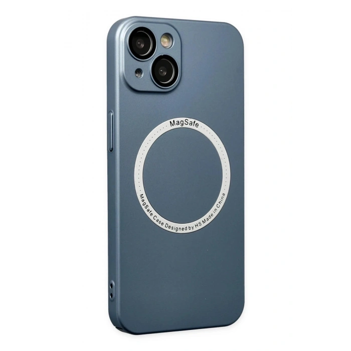 Durukar®  iPhone 14 Plus Kılıf Jack Magneticsafe Lens Silikon - Sierra Blue