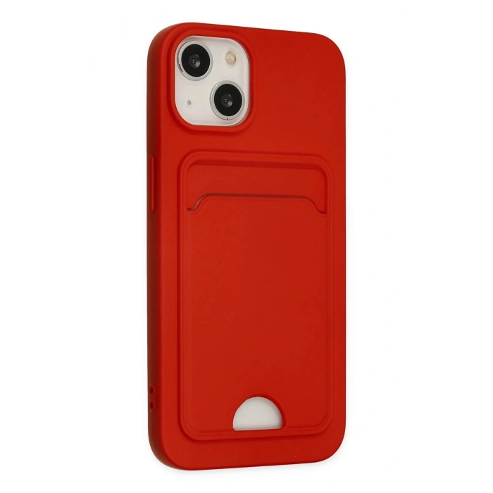 Durukar®  iPhone 14 Plus Kılıf Kelvin Kartvizitli Silikon - Kırmızı