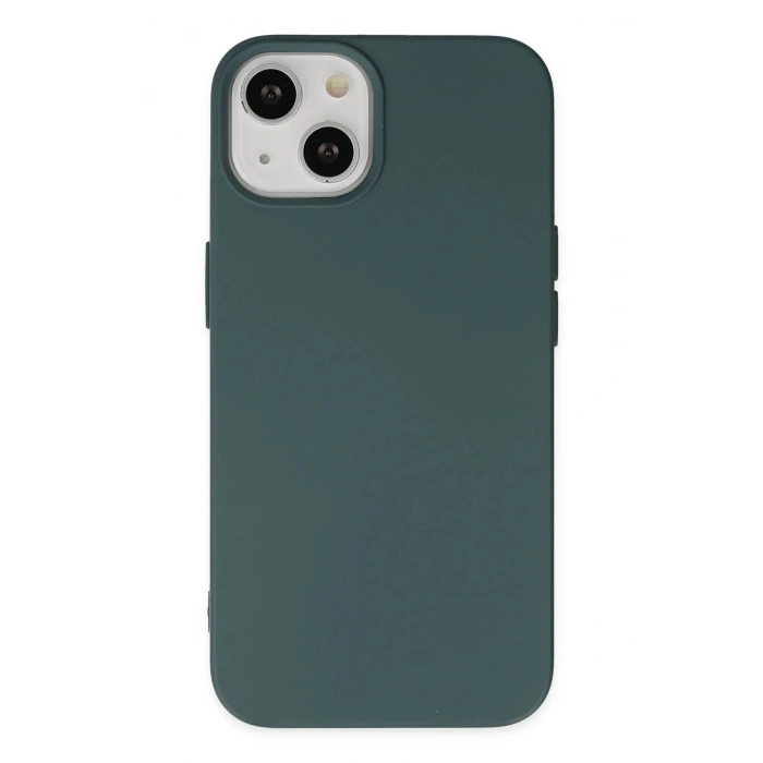 Durukar®  iPhone 14 Plus Kılıf Nano içi Kadife Silikon - Koyu Yeşil