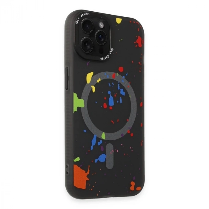 Durukar®  iPhone 14 Pro Colorful Magsafe Kapak - Siyah