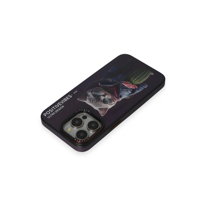 Durukar®  iPhone 14 Pro Fun Magsafe Kapak - Derin Mor