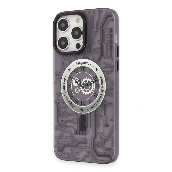 Durukar®  iPhone 14 Pro Kılıf Apollo Magneticsafe Desenli Kapak - Apollo Mor - 5