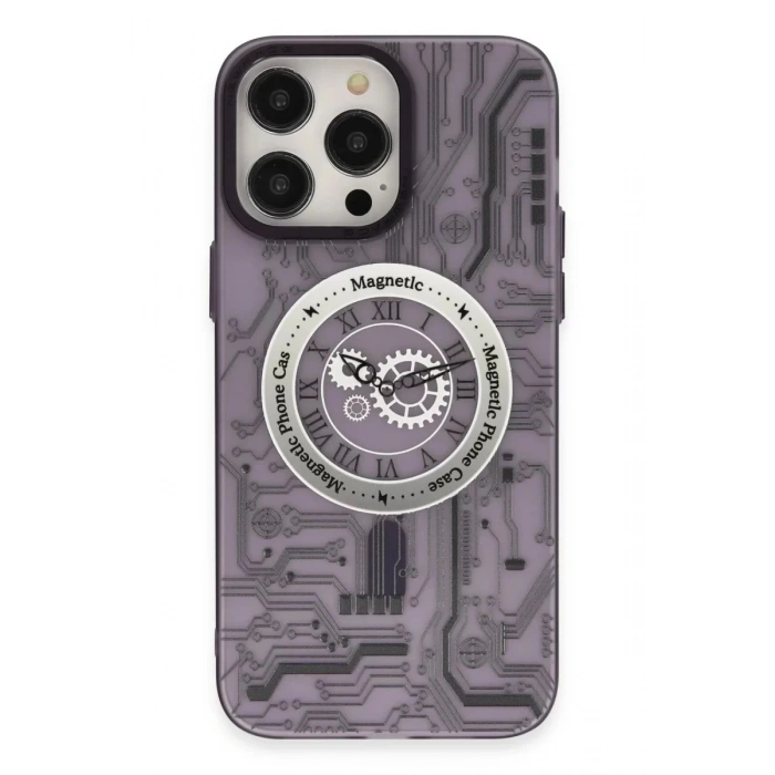 Durukar®  iPhone 14 Pro Kılıf Apollo Magneticsafe Desenli Kapak - Apollo Mor - 5