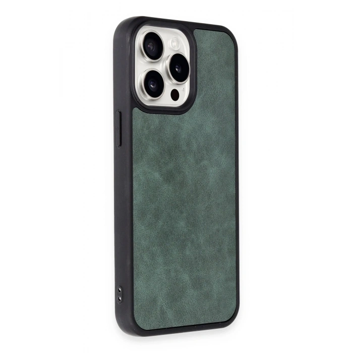 Durukar®  iPhone 14 Pro Kılıf Aras Deri Kapak - Koyu Yeşil