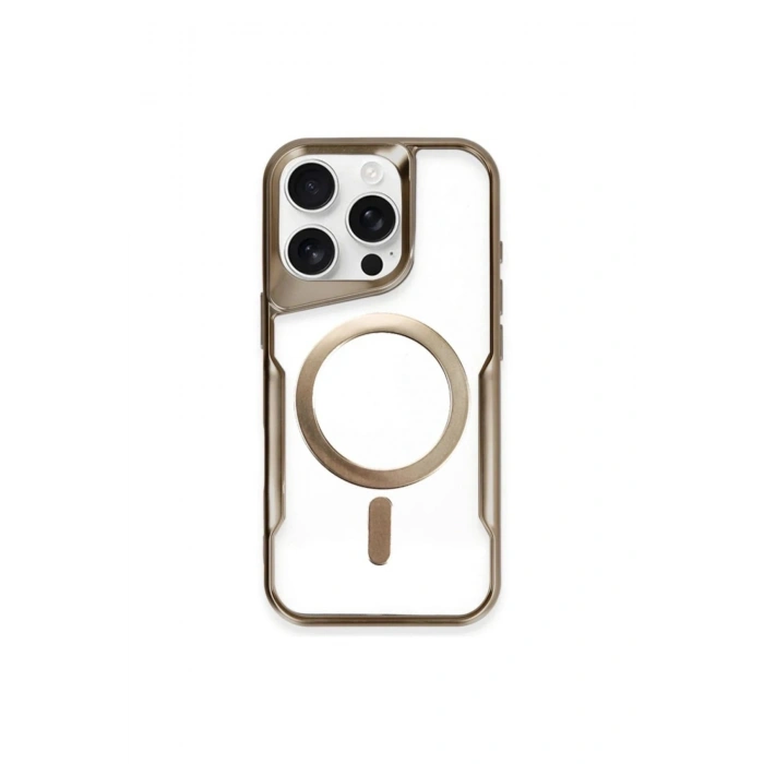 Durukar®  iPhone 14 Pro Kılıf Boyi Magsafe Silikon Kapak - Kahverengi