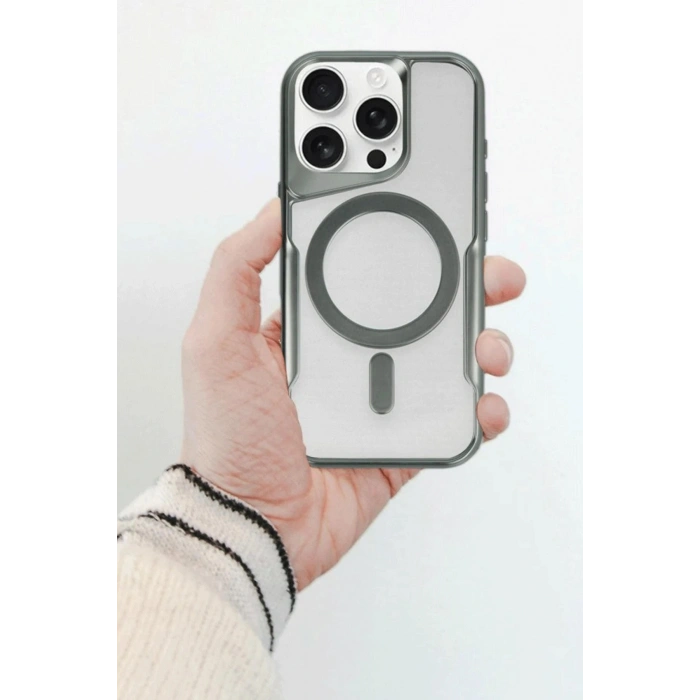 Durukar®  iPhone 14 Pro Kılıf Boyi Magsafe Silikon Kapak - Siyah