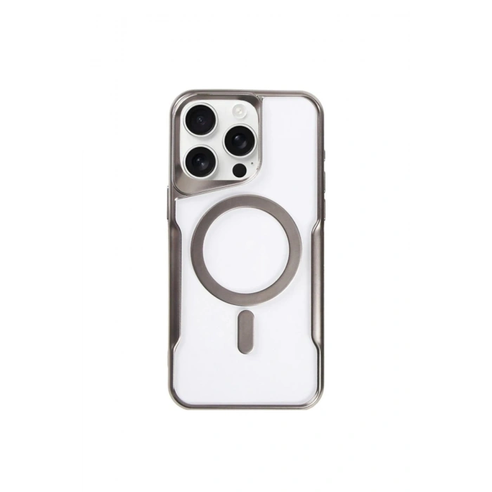 Durukar®  iPhone 14 Pro Kılıf Boyi Magsafe Silikon Kapak - Titan Gri