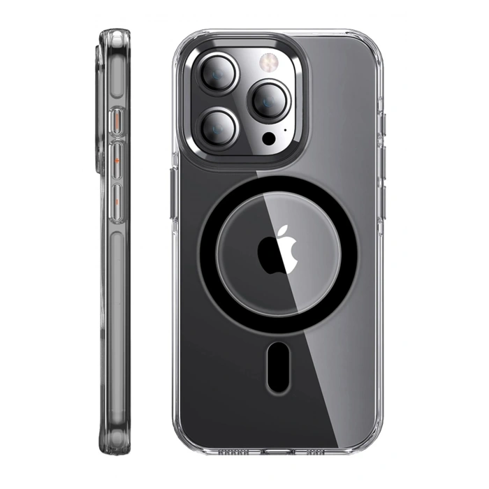 Durukar®  iPhone 14 Pro Kılıf Crystal Magsafe Kapak - Siyah