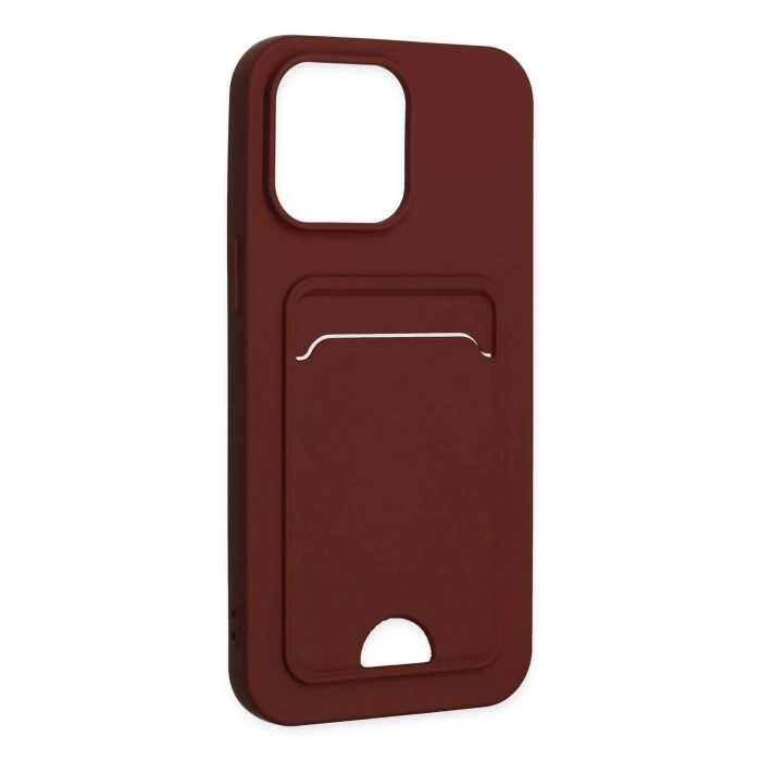 Durukar®  iPhone 14 Pro Kılıf Kelvin Kartvizitli Silikon - Bordo