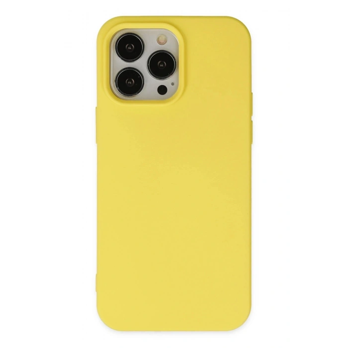 Durukar®  iPhone 14 Pro Kılıf Nano içi Kadife Silikon - Sarı