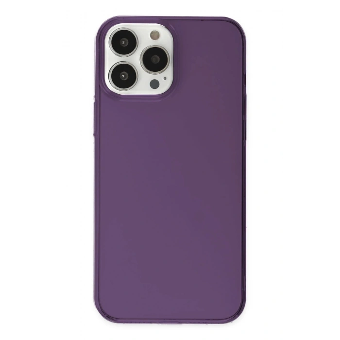 Durukar®  iPhone 14 Pro Kılıf Pc Sert Şeffaf Kapak - Mor