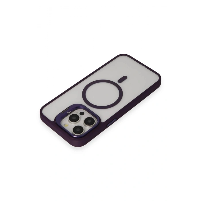 Durukar®  iPhone 14 Pro Kılıf Roblox Lens Magsafe Standlı Kapak - Derin Mor