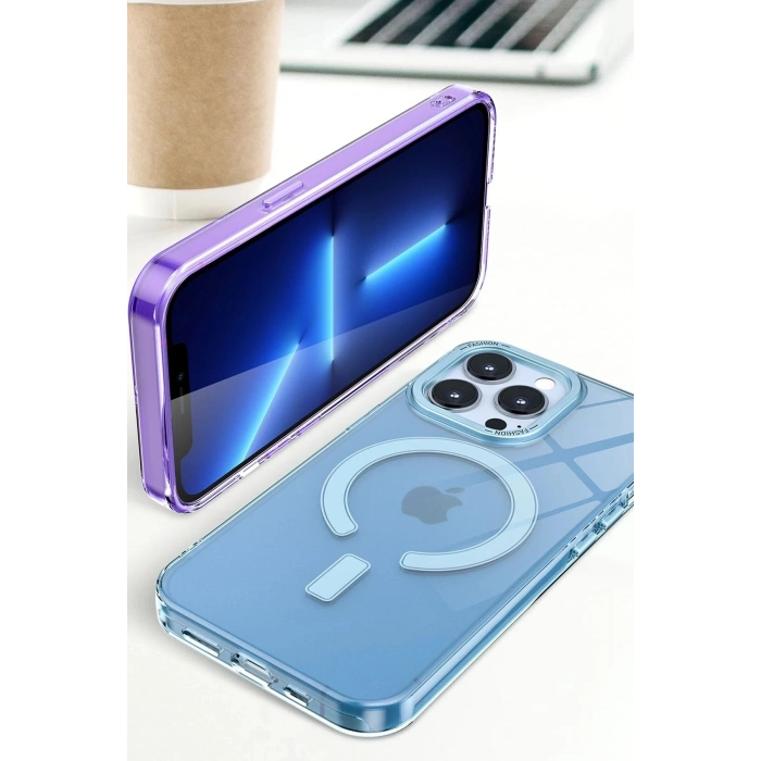 Durukar®  iPhone 14 Pro Kılıf Troy Magsafe Kapak - Mor