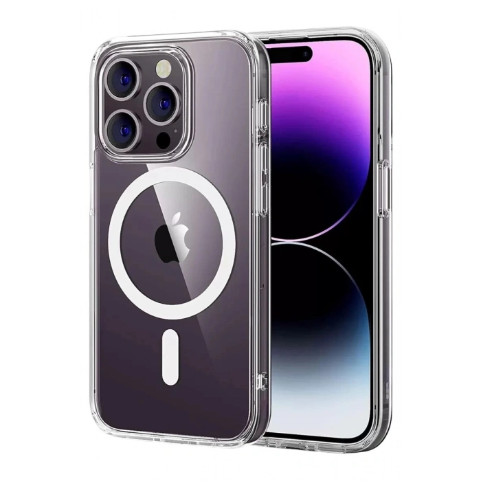 Durukar®   iPhone 14 Pro Max Combo Sert Şeffaf Magsafe Kapak - Şeffaf