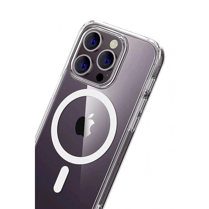 Durukar®   iPhone 14 Pro Max Combo Sert Şeffaf Magsafe Kapak - Şeffaf