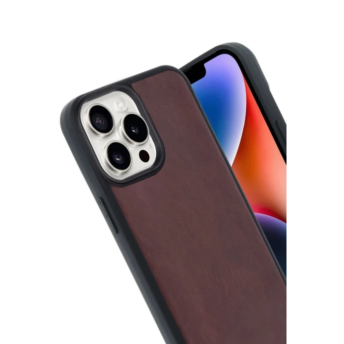 Durukar®  iPhone 14 Pro Max Kılıf Aras Deri Kapak - Bordo