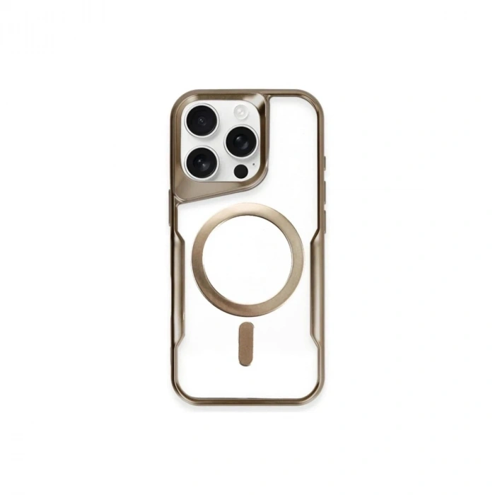 Durukar®  iPhone 14 Pro Max Kılıf Boyi Magsafe Silikon Kapak - Kahverengi