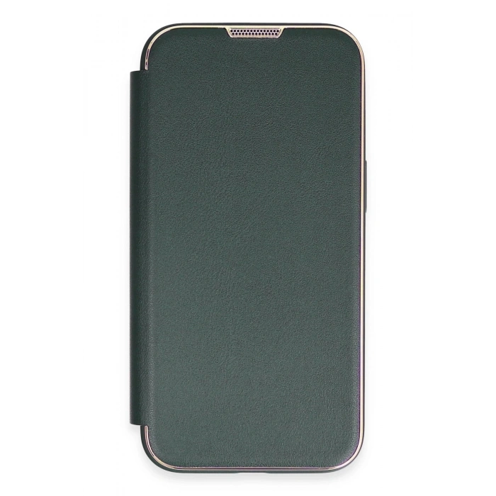 Durukar®  iPhone 14 Pro Max Kılıf Dolpin Kapaklı - Koyu Yeşil