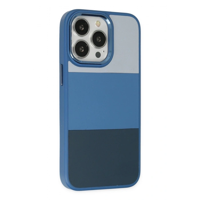 Durukar®  iPhone 14 Pro Max Kılıf King Kapak - Açık Mavi-Lacivert
