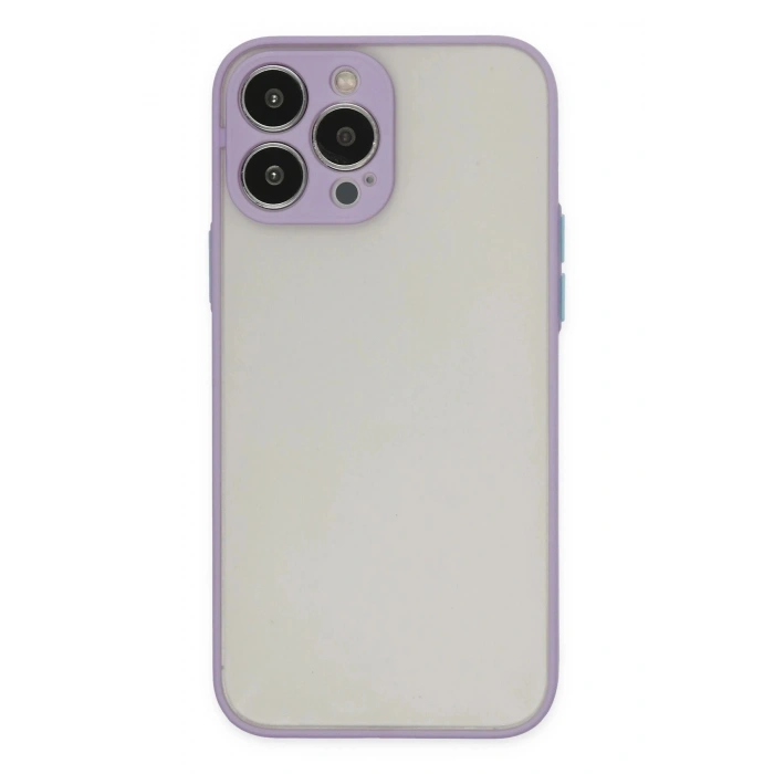 Durukar®  iPhone 14 Pro Max Kılıf Montreal Silikon Kapak - Mor