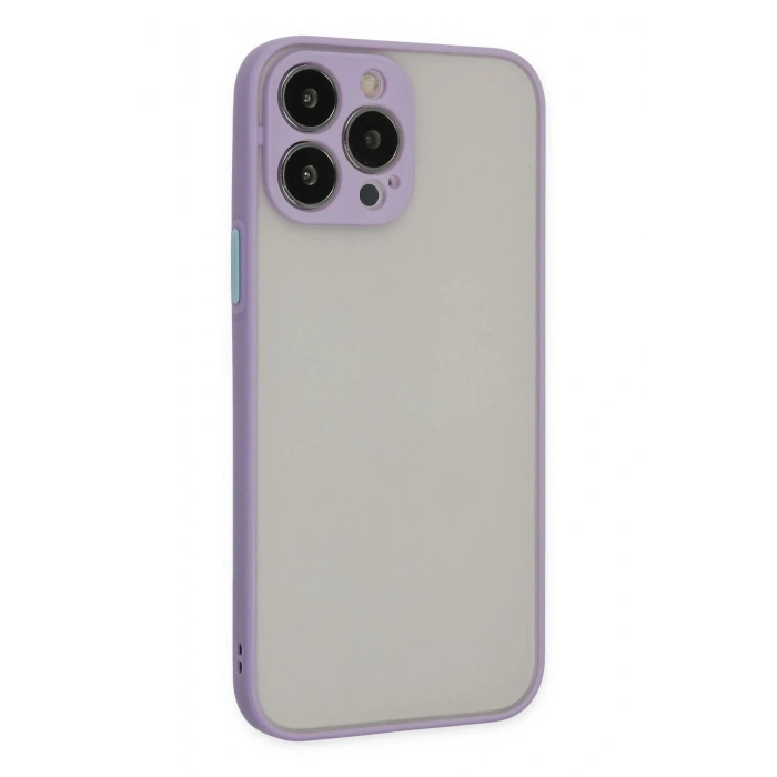 Durukar®  iPhone 14 Pro Max Kılıf Montreal Silikon Kapak - Mor
