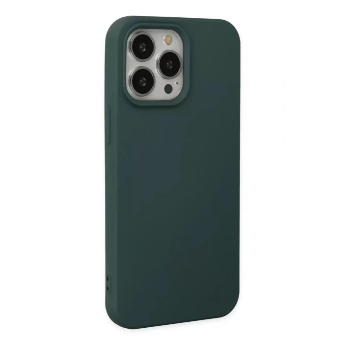Durukar®   iPhone 14 Pro Max Kılıf Nano içi Kadife Silikon - Koyu Yeşil