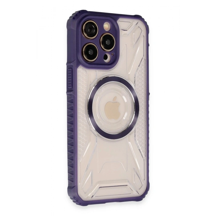 Durukar®   iPhone 14 Pro Max Kılıf Prag Magneticsafe Kapak - Derin Mor
