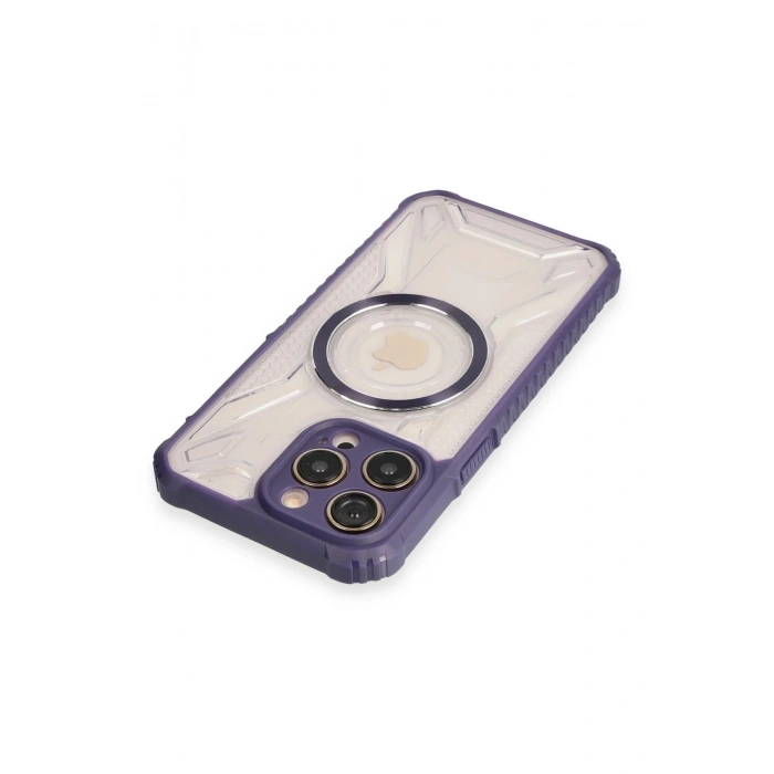 Durukar®   iPhone 14 Pro Max Kılıf Prag Magneticsafe Kapak - Derin Mor