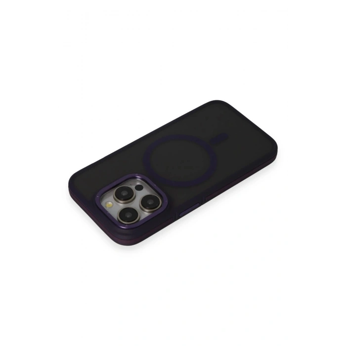 Durukar®  iPhone 14 Pro Max Kılıf Rocky Magsafe Kapak - Derin Mor