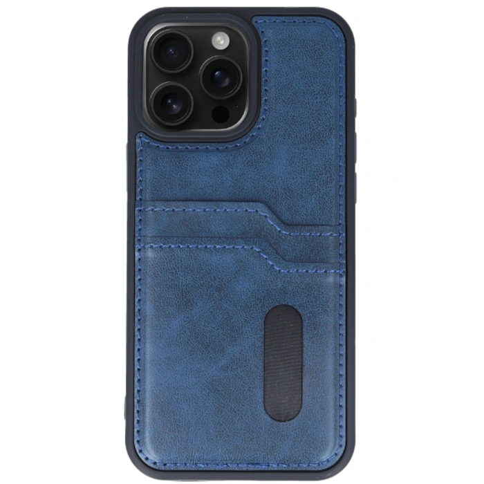 Durukar®  iPhone 14 Pro Max Kılıf Sara Kartvizitli Deri Kılıf - Lacivert