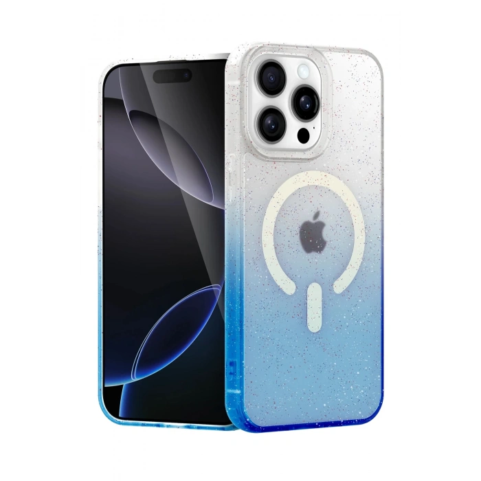 Durukar® iPhone 14 Pro Max Pummel Shiny Magsafe Cover - Blue