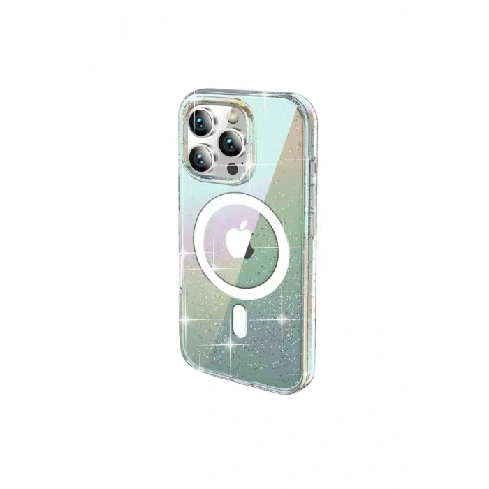 Durukar®  iPhone 14 Pro Max Rasasi Simli Magsafe Kapak - Şeffaf