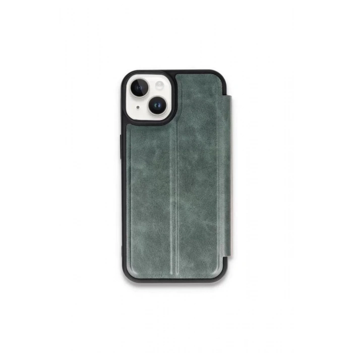Durukar®   iPhone 15 Kılıf Flip Cover - Koyu Yeşil