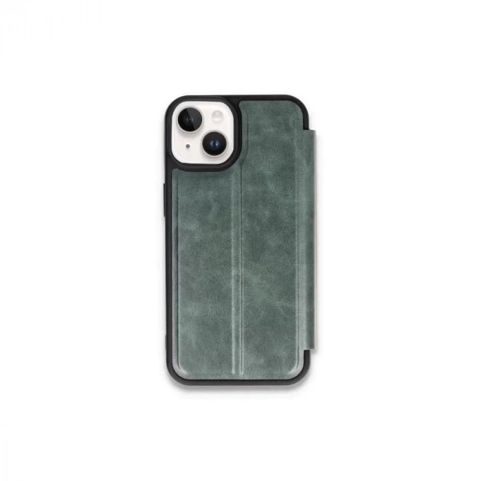 Durukar®   iPhone 15 Kılıf Flip Cover - Koyu Yeşil
