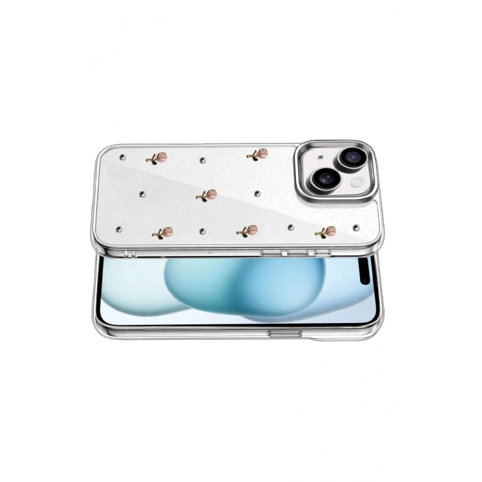Durukar®   iPhone 15 Plus Fiyonk Desenli Kapak - Desen 6