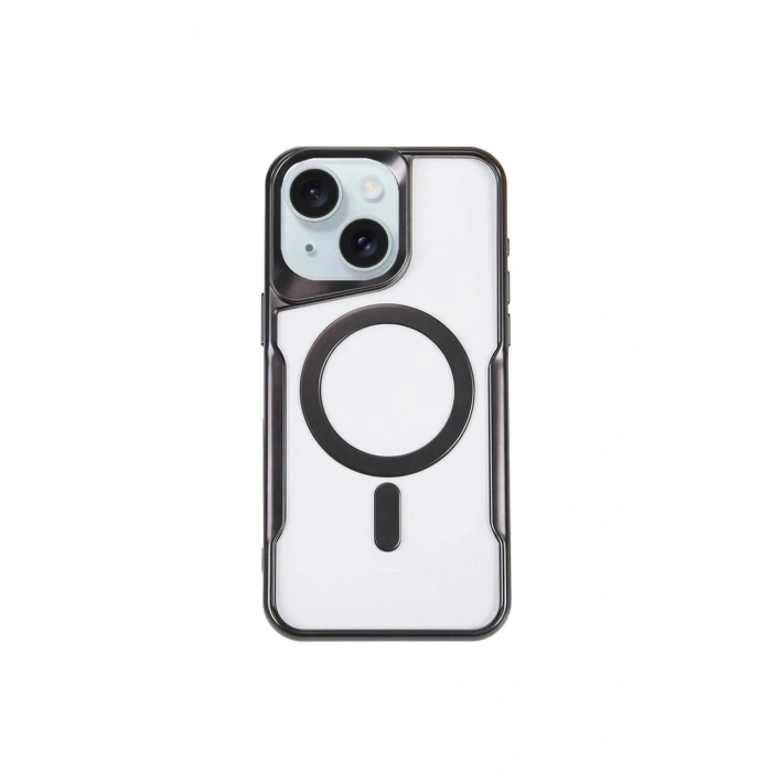 Durukar®  iPhone 15 Plus Kılıf Boyi Magsafe Silikon Kapak - Siyah