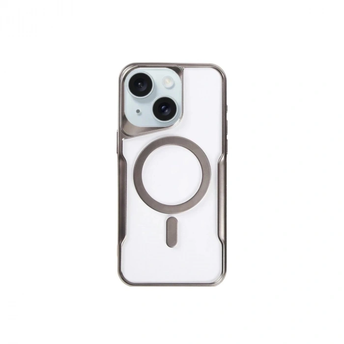 Durukar®  iPhone 15 Plus Kılıf Boyi Magsafe Silikon Kapak - Titan Gri