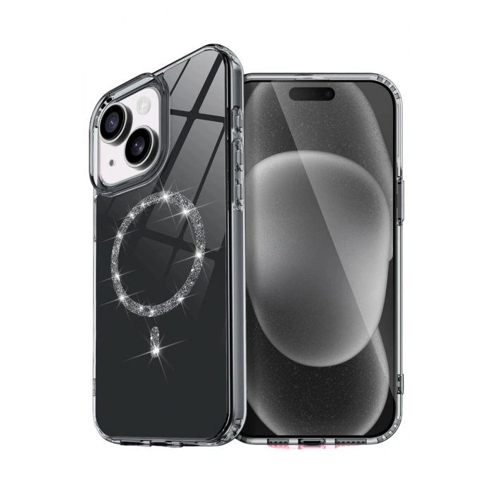 Durukar® iPhone 15 Plus Live Diamond Magsafe Cover - Black
