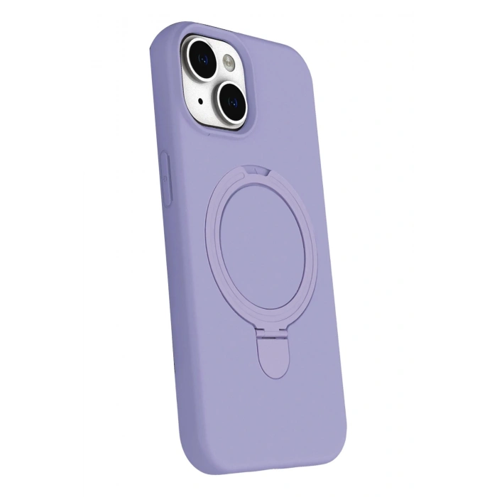 Durukar®   iPhone 15 Plus Regal Magsafe Standlı Kapak - Lila