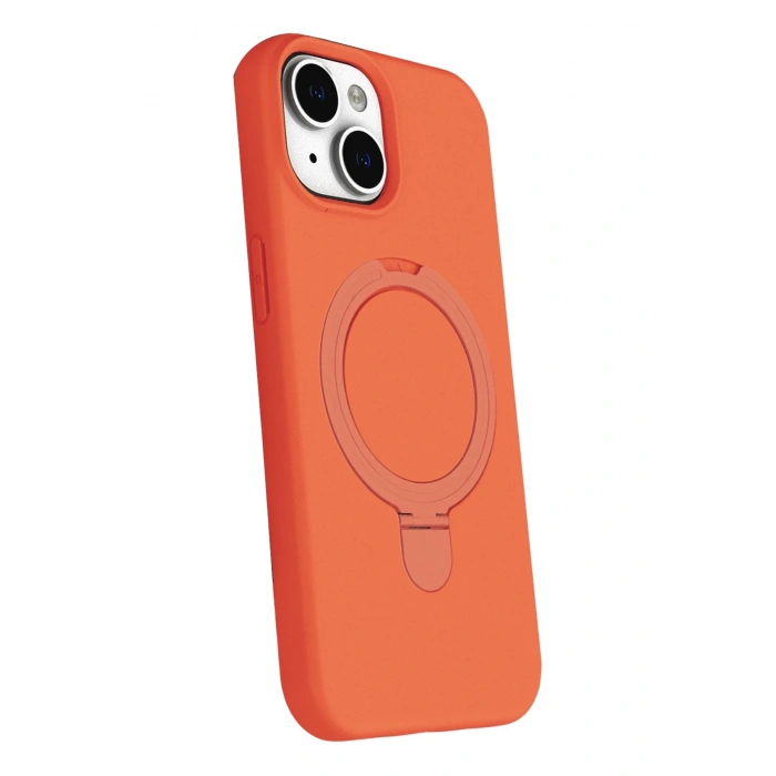 Durukar®   iPhone 15 Plus Regal Magsafe Standlı Kapak - Turuncu