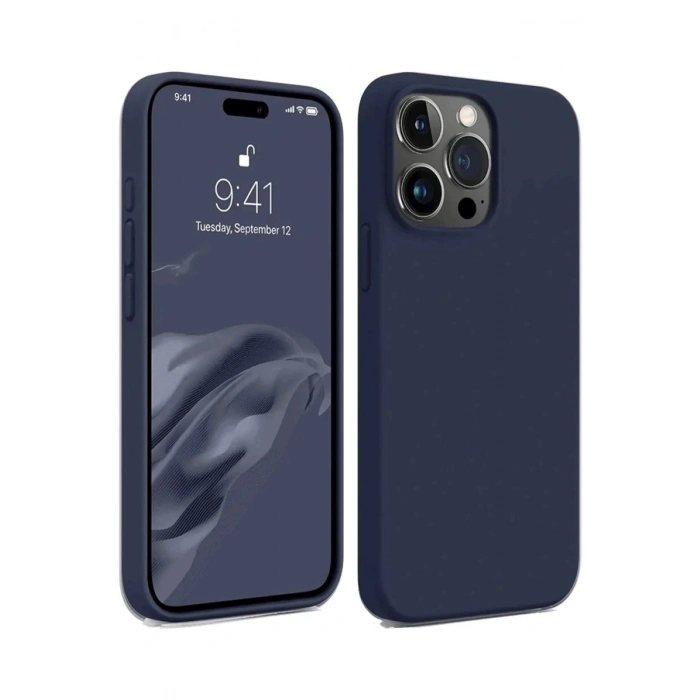Durukar®  iPhone 15 Pro Kılıf First Silikon - Lacivert