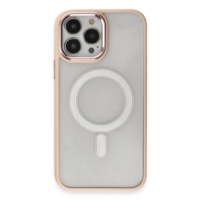Durukar®  iPhone 15 Pro Kılıf Room Magneticsafe Silikon - Pudra
