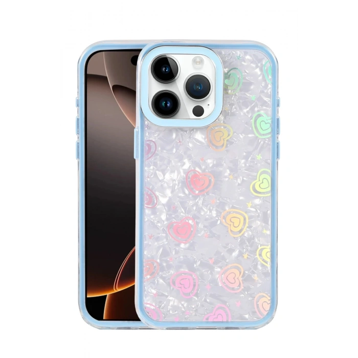 Durukar®   iPhone 15 Pro Lumi Desenli Kapak - Mavi