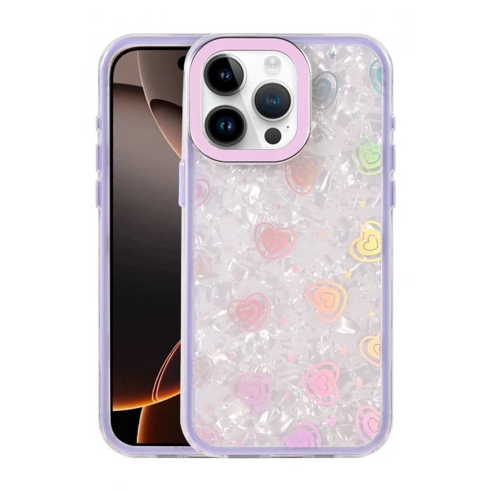 Durukar®   iPhone 15 Pro Lumi Desenli Kapak - Mor