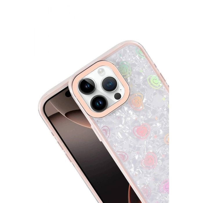 Durukar®   iPhone 15 Pro Lumi Desenli Kapak - Pembe