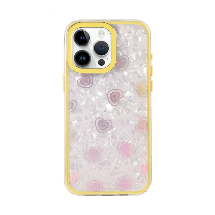 Durukar®   iPhone 15 Pro Lumi Desenli Kapak - Sarı