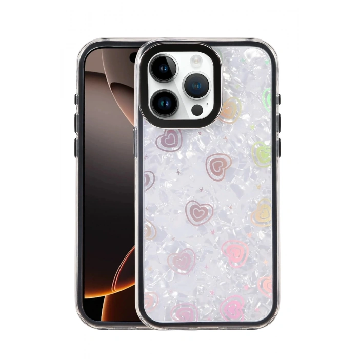 Durukar®   iPhone 15 Pro Lumi Desenli Kapak - Siyah