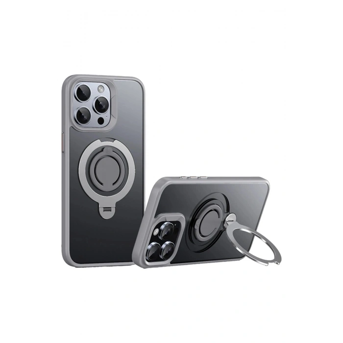 Durukar®  iPhone 15 Pro Max Avatar 360 Dönen Magsafe Kapak - Titan Gri